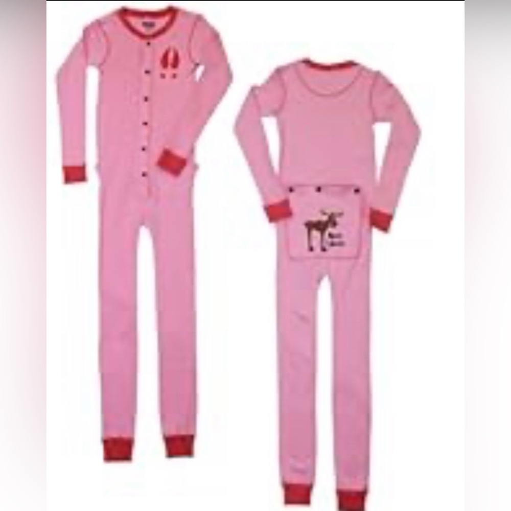 LAZY ONE Kids Pink One Piece Pajamas LIKE NEW